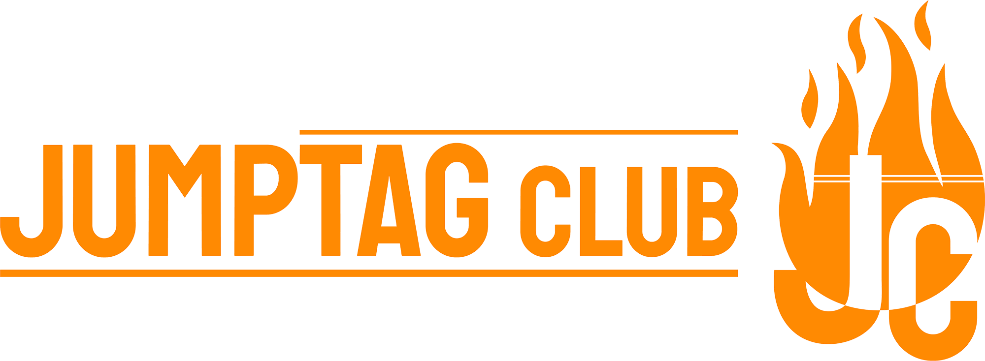 orange logomark and wordmark together of Jumptag Club