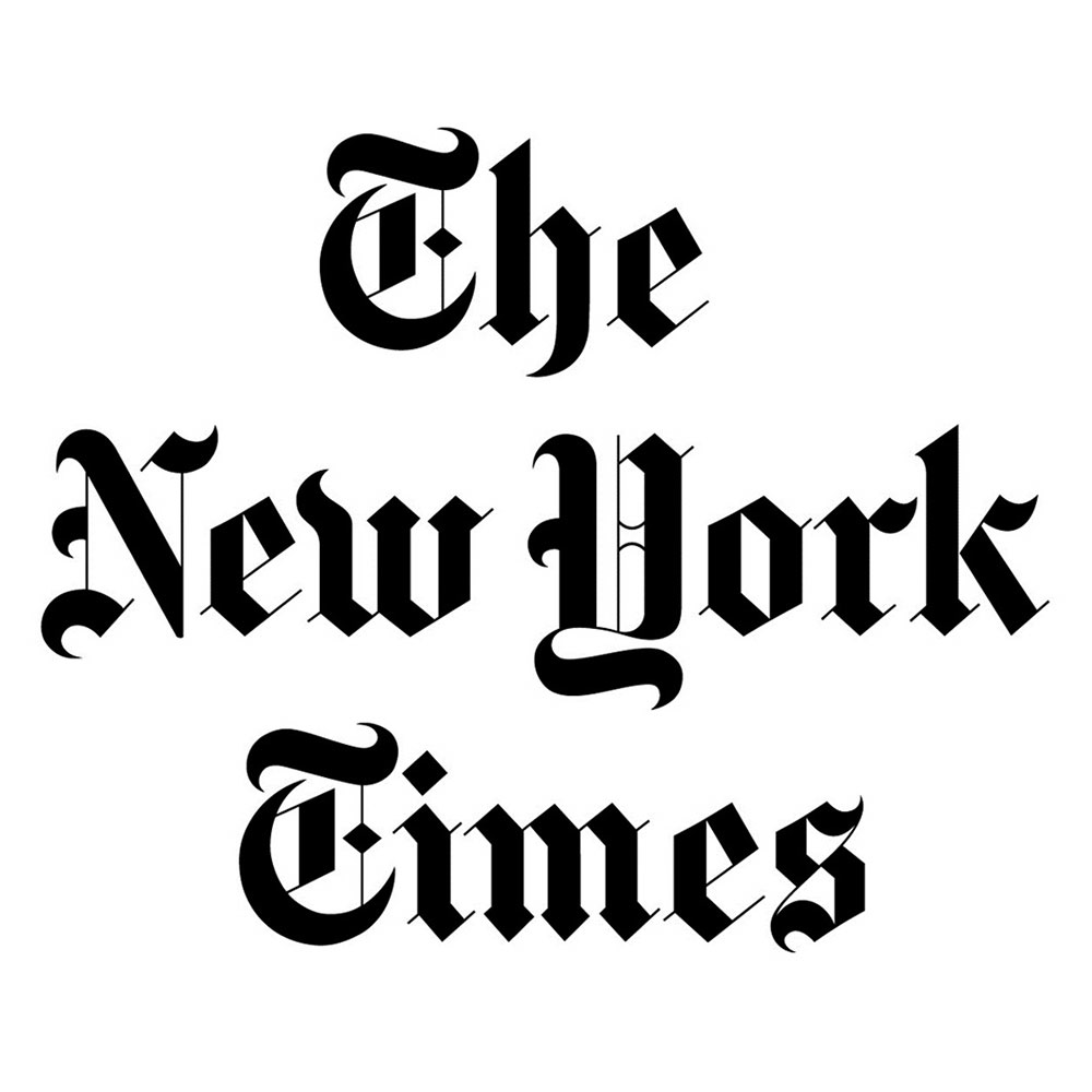 new york times logo in white and black