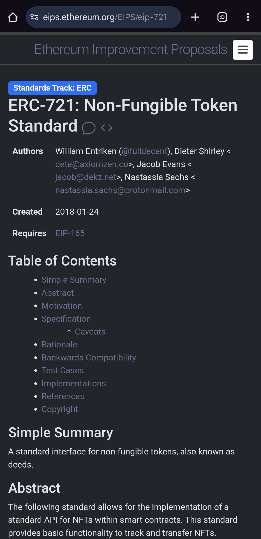 ERC-721 mobile layout after overflow fix