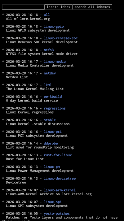 lore.kernel.org after mobile responsiveness fix