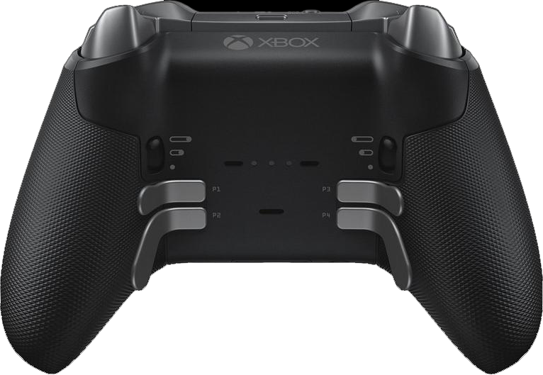 REWASD diagram of xbox one elite controller birdseye view of back with keybindings